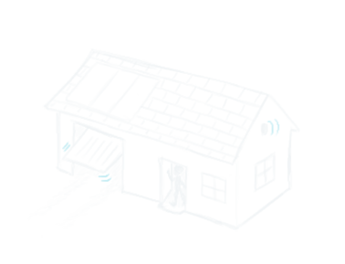 Dessin d'une personne sortant de son domicile, la porte de garage bouge et l'alarme s'active